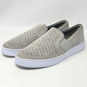 Vionic Kani Grey Suede Perforated Slip On Sneaker Women 10 Preppy Hipster Casual